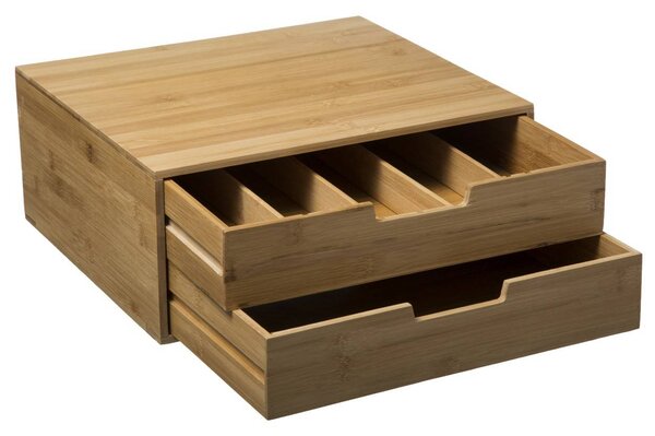 Drevený organizér na kávové kapsuly Bamboo, 34x31x14,5 cm