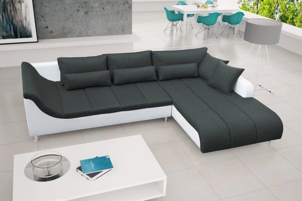 Zltahala.sk LOFT rohová sedacia súprava, Ľavá, biela/sivá (soft 17/inari 94)