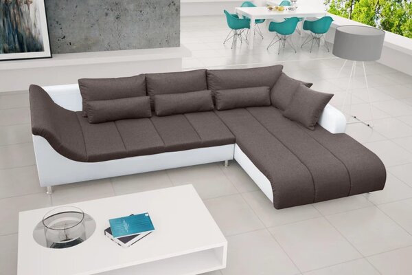 Zltahala.sk LOFT rohová sedacia súprava, Ľavá, biela/sivá (soft 17/inari 94)