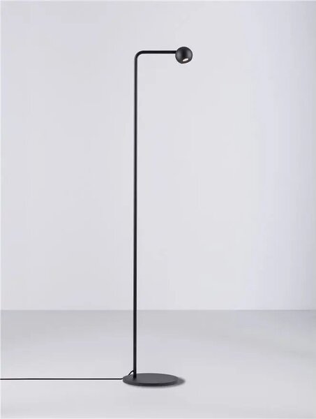 LED čierna stojaca lampa Sfera