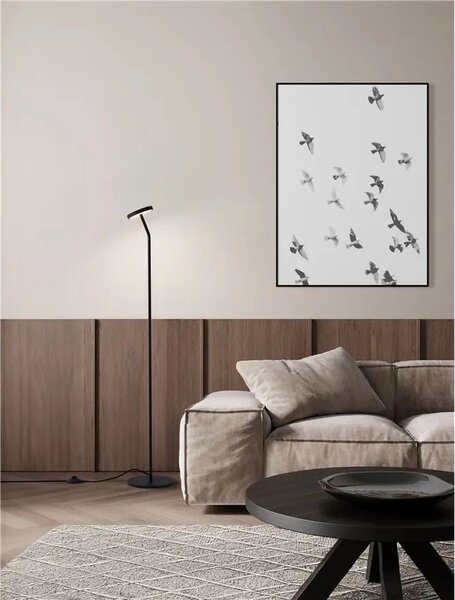 LED čierna stojaca lampa Logos