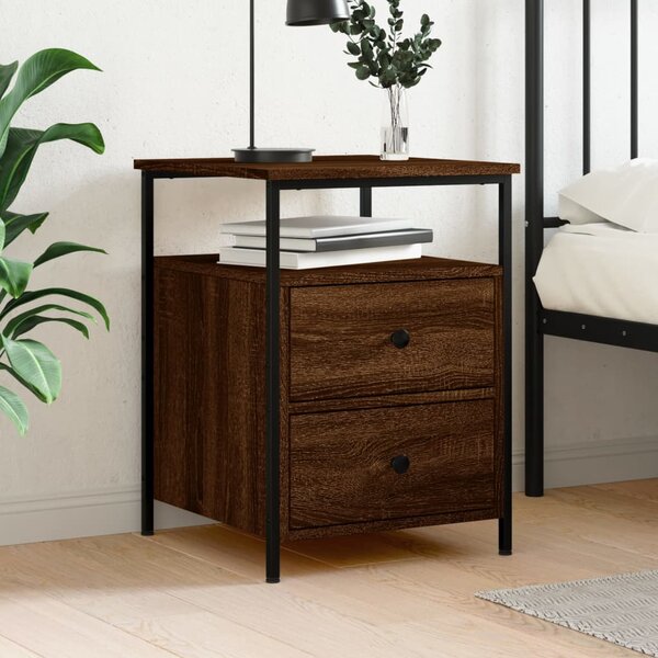 Nočný stolík hnedý dub 44x45x60 cm kompozitné drevo