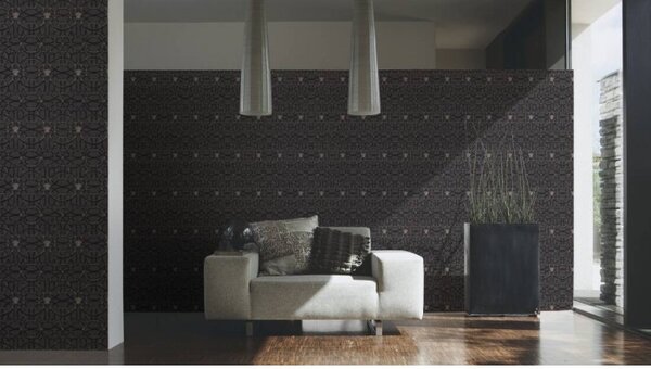 A.S. Création | Vliesová tapeta na stenu Versace 37049-4 | 0,70 x 10,05 m | čierna, šedá