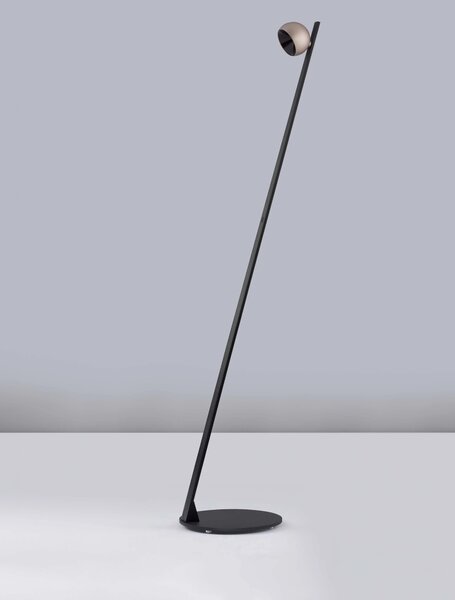 LED stmievateľná champaign zlato-čierna stojaca lampa Lusa