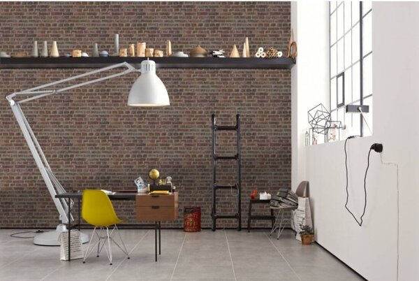 A.S. Création | Vliesová tapeta na stenu Trendwall 37161-1 | 0,53 x 10,05 m | červená, čierna, hnedá