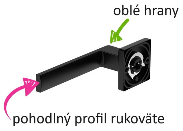 ERGO Line WC kľučka na dvere čierna, Čierna na WC