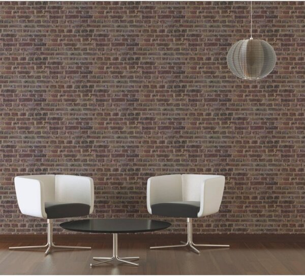 A.S. Création | Vliesová tapeta na stenu Trendwall 37161-1 | 0,53 x 10,05 m | červená, čierna, hnedá