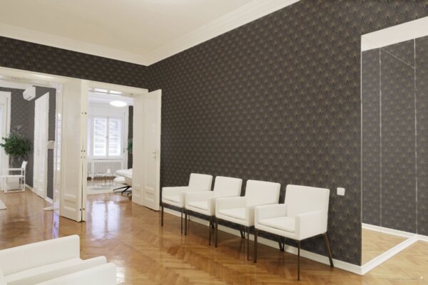 A.S. Création | Vliesová tapeta na stenu New Walls 37427-3V | 0,53 x 10,05 m | zlatá, čierna