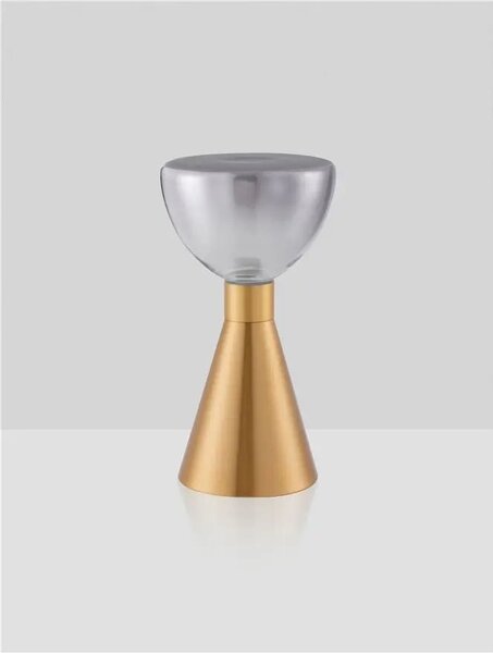 LED zlato-dymová stolná lampa Voi