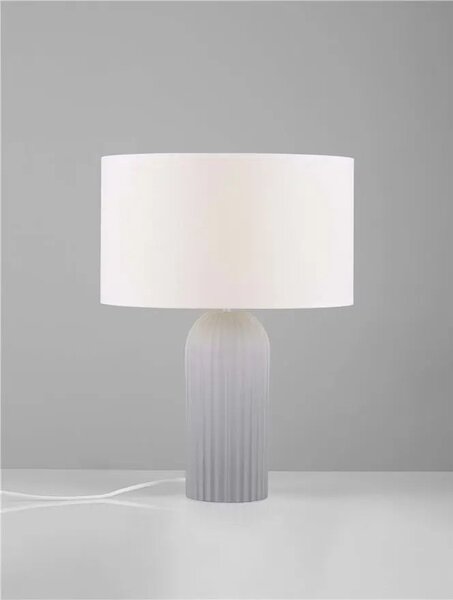 LED sivo-biela stolná lampa Ammos – Sivá