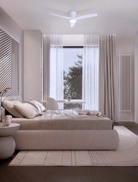 LED biele designové stropné svietidlo Aloa s diaľkovým ovládaním – Biela