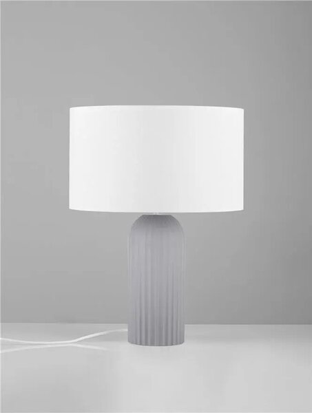 LED sivo-biela stolná lampa Ammos – Sivá