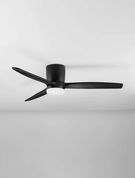 LED čierno-drevené moderné stropné svietidlo Aloa s diaľkovým ovládaním – Drevo