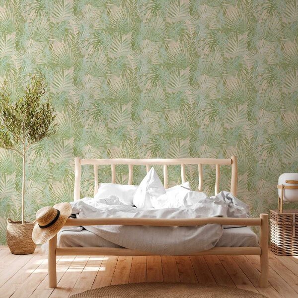 A.S. Création | Vliesová tapeta na stenu Natural Living 38638-1 | 0,53 x 10,05 m | zelená, béžová