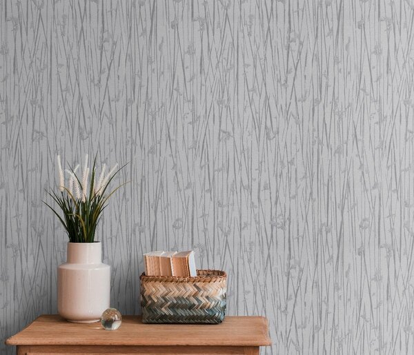 DIMEX | Vliesová tapeta na stenu WPE-901280 | 0,53 x 10,05 m | biela, metalická