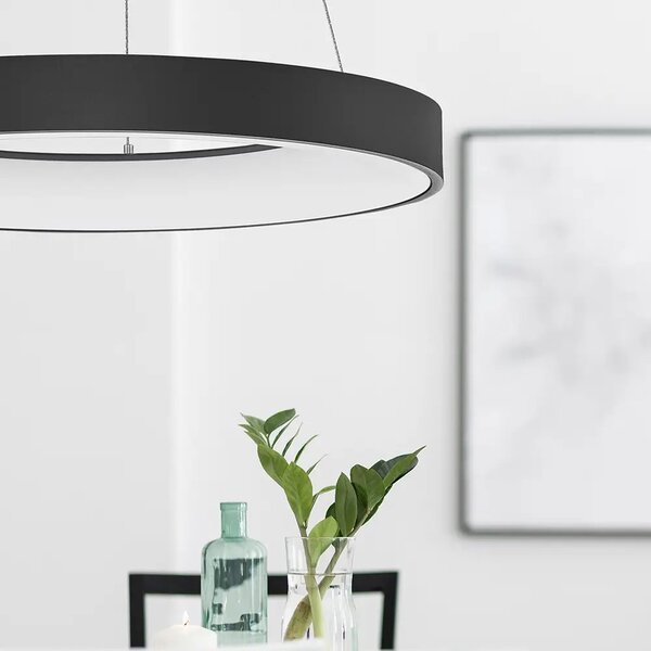 LED luster Rando Thin 60 3000K čierne – Čierna