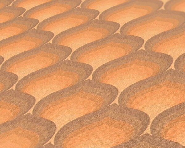 A.S. Création | Vliesová tapeta na stenu Retro Chic 39538-4 | 0,53 x 8,5 m | hnedá, oranžová