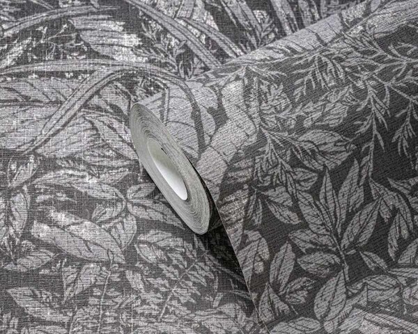 A.S. Création | Vliesová tapeta na stenu Smart Surfaces 39560-7 | 0,53 x 10,05 m | šedá, metalická