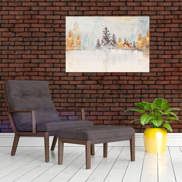 Obraz - Akvarelový les (90x60 cm)