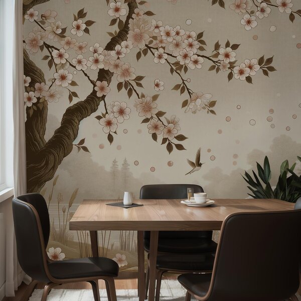 Fototapeta - Sakura pri rieke (147x102 cm)