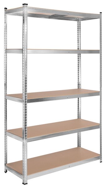 Regál 205x120x45 cm strieborný