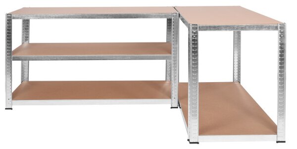 Regál 205x120x45 cm strieborný