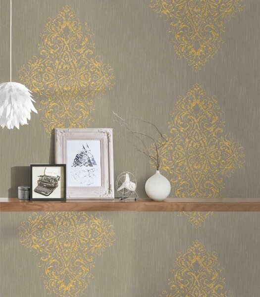 A.S. Création | Vliesová tapeta na stenu Luxury Wallpaper 31945-3 | 0,53 x 10,05 m | béžová, zlatá
