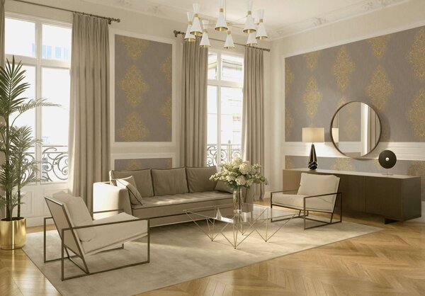 A.S. Création | Vliesová tapeta na stenu Luxury Wallpaper 31945-3 | 0,53 x 10,05 m | béžová, zlatá