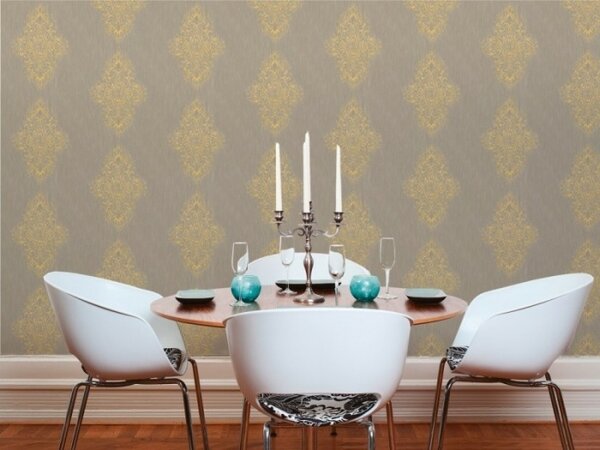 A.S. Création | Vliesová tapeta na stenu Luxury Wallpaper 31945-3 | 0,53 x 10,05 m | béžová, zlatá