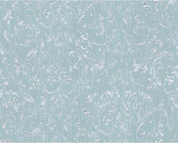 A.S. Création | Vliesová tapeta na stenu Metallic Silk 30660-5 | 0,53 x 10,05 m | modrá, strieborná