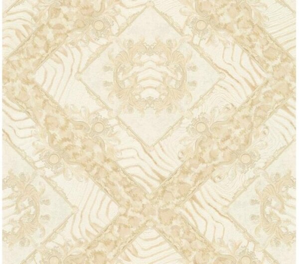 A.S. Création | Vliesová tapeta na stenu Versace 34904-4 | 0,70 x 10,05 m | béžová, krémová, metalická