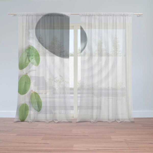 Sablio Záclony Listy a kameň: 2ks 150x250cm