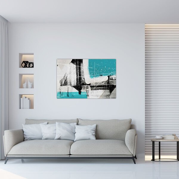 Obraz - Tyrkysová abstrakcia (90x60 cm)