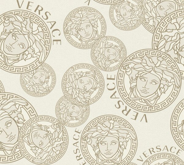A.S. Création | Vliesová tapeta na stenu VERSACE 38610-3V | 0,70 x 10,05 m | biela, krémová