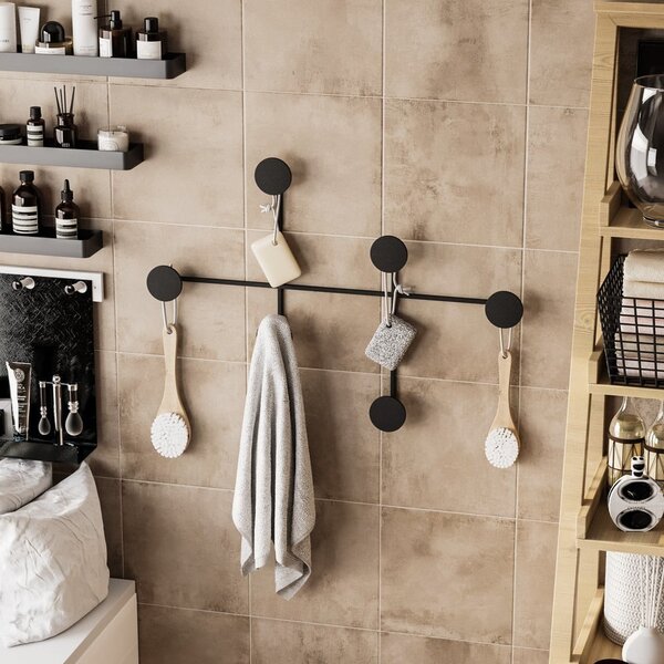 Čierny kovový nástenný vešiak Dama – Kalune Design