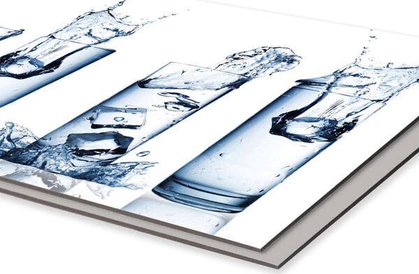 DIMEX | Dibond doska za kuchynskú linku | DBW-08060-162 Pohár vody | 80 x 60 cm