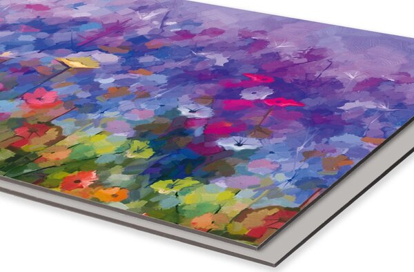 DIMEX | Dibond doska za kuchynskú linku | DBW-08060-217 Farebná kvetinová maľba | 80 x 60 cm
