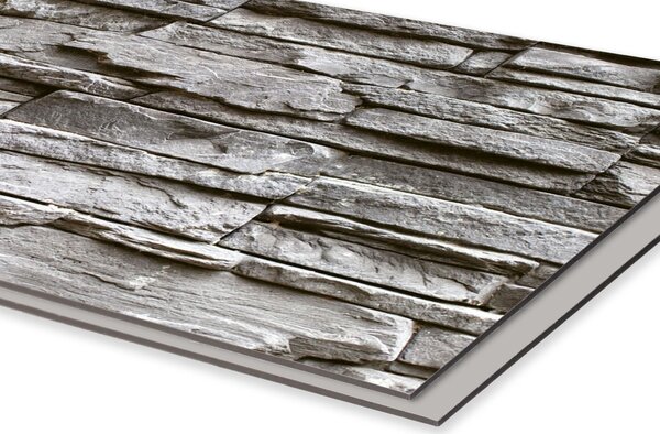 DIMEX | Dibond doska za kuchynskú linku | DBW-18060-258 Sivý kamenný múr | 180 x 60 cm