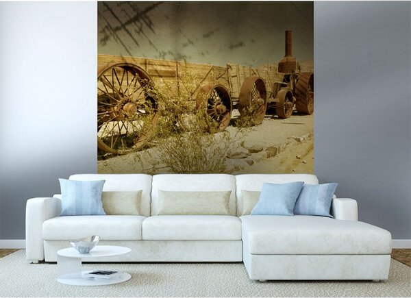 DIMEX | Vliesová fototapeta na stenu Starý vagón MS-3-0058 | 225 x 250 cm | béžová