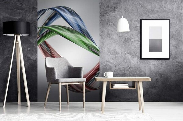 DIMEX | Vliesové fototapety na stenu Lesklá vlna MS-2-0293 | 150 x 250 cm | šedá, zelená, modrá, červená