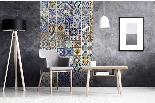 DIMEX | Vliesové fototapety na stenu Portugalské dlaždice MS-2-0275 | 150 x 250 cm | viacfarebné