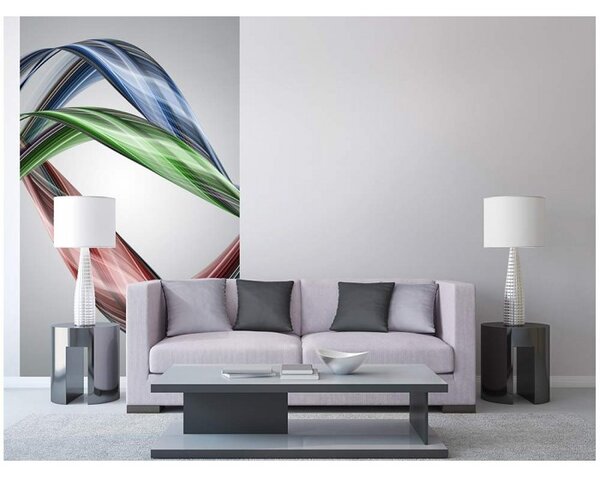 DIMEX | Vliesové fototapety na stenu Lesklá vlna MS-2-0293 | 150 x 250 cm | šedá, zelená, modrá, červená