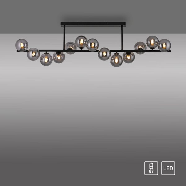 Schöner Wohnen 14505-18 - LED luster na tyči DUBAI 13xG9/3W/230V čierna/dymová