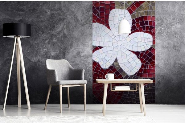 DIMEX | Vliesové fototapety na stenu Červená mosaika MS-2-0114 | 150 x 250 cm | biela, červená, šedá