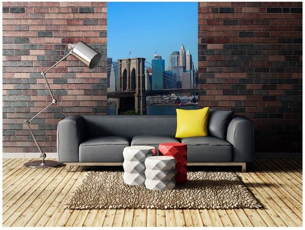 DIMEX | Vliesové fototapety na stenu Brooklyn MS-2-0001 | 150 x 250 cm | modrá, zelená, šedá, viacfarebná
