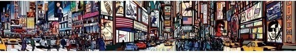 DIMEX | Fototapeta do kuchyne Námestie Times Square KI-350-040 | 350 x 60 cm | viacfarebná