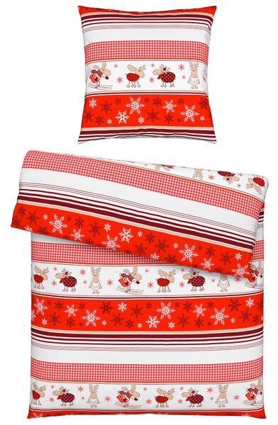 POSTEĽNÁ BIELIZEŇ, flanel, červená, biela, 135/200 cm Esposa - Online Only bytové doplnky, Online Only