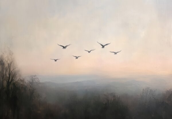 Fototapeta - Kŕdeľ vtákov (147x102 cm)
