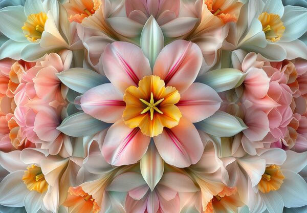 Fototapeta - Kaleidoskopický kvet (147x102 cm)