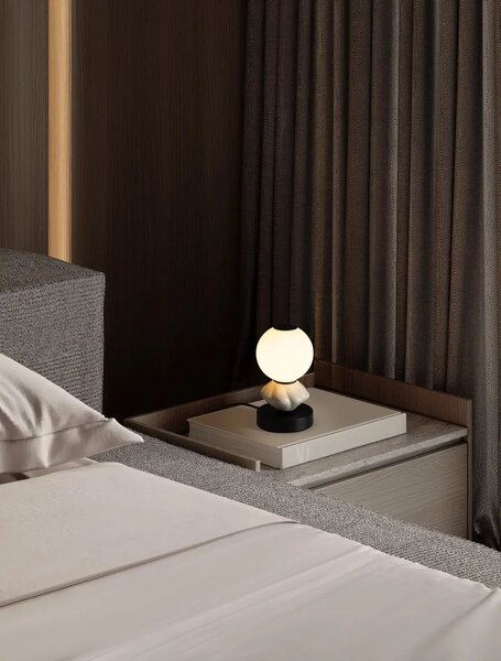 Dizajnová stolová lampa Pallina A – Sivá